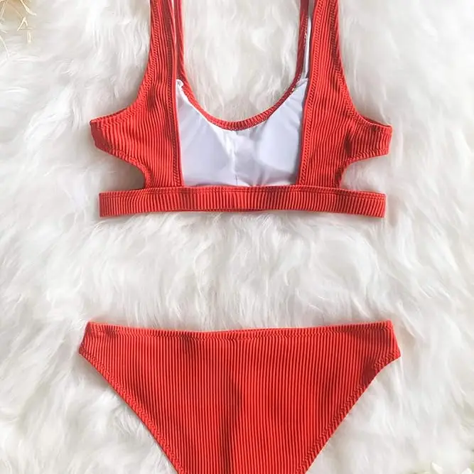 Bikini Ribbed en Rojo Vibrante - Colección Beach Glow's photo #4