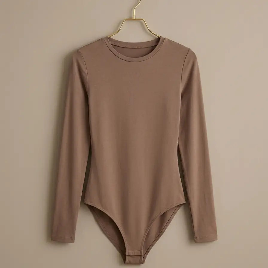 Body Pumiey Manga Larga en Tono Café Moca – Suavidad Premium - Talla XL's photo #1