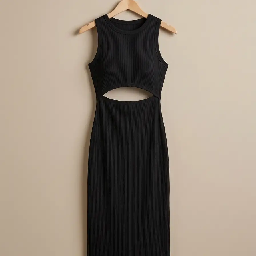 Vestido Midi "PrettyGarden" - Elegancia con un toque Audaz Talla L's photo #1