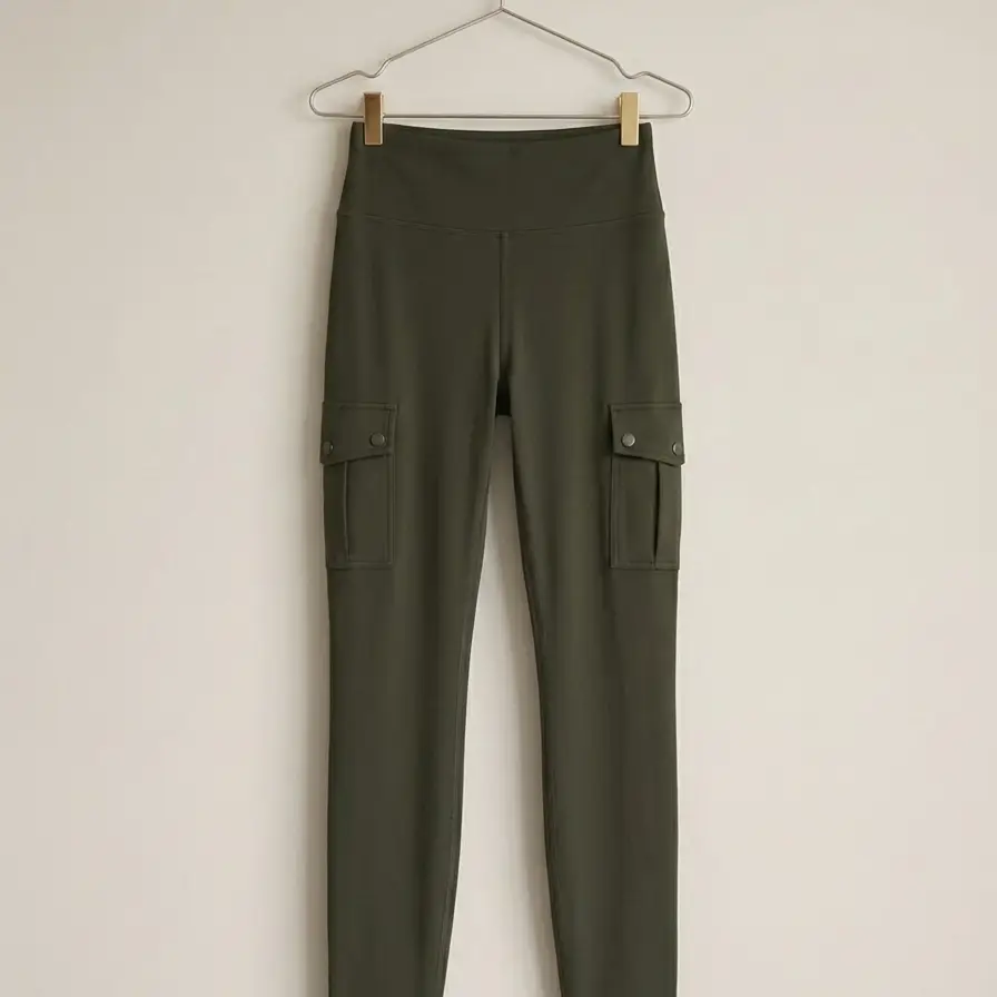 Leggings Estilo Cargo con Efecto Push-Up – Verde Oliva Talla S's photo #1