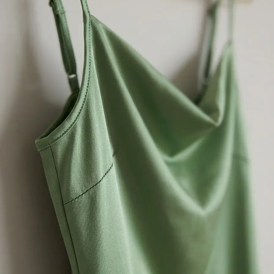 Vestido xxxiticat de Satén Verde Salvia con Cuello Capucha (Talla XL)'s photo #1