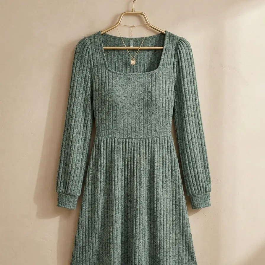 Vestido OFEEFAN Gris Verdoso - Talla M's photo #1