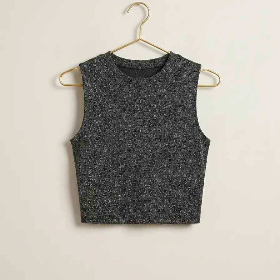 Top Shimmer Sin Mangas – Gris Espacial (Edición Limitada) Talla S/M's photo #1