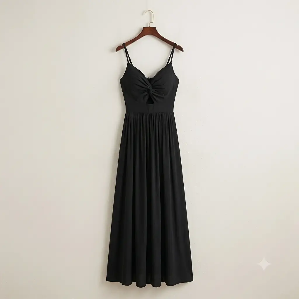 Vestido Maxi de Lino con Detalle Torcido y Cutout - Cupshe (Talla XL)'s photo #1