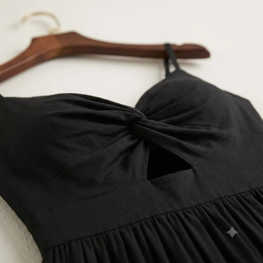 Vestido Maxi de Lino con Detalle Torcido y Cutout - Cupshe (Talla XL)'s photo #1