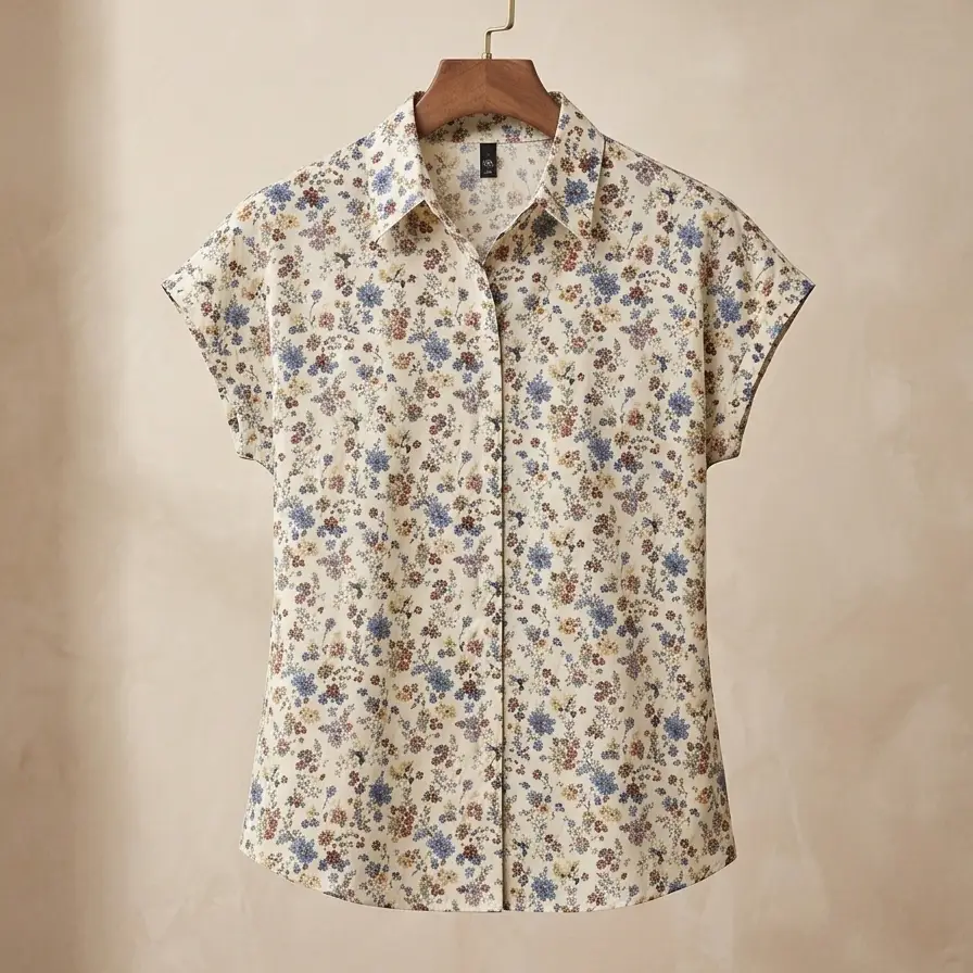 Blusa "Botanica Atelier" – Elegancia Floral de Verano Talla M's photo #1