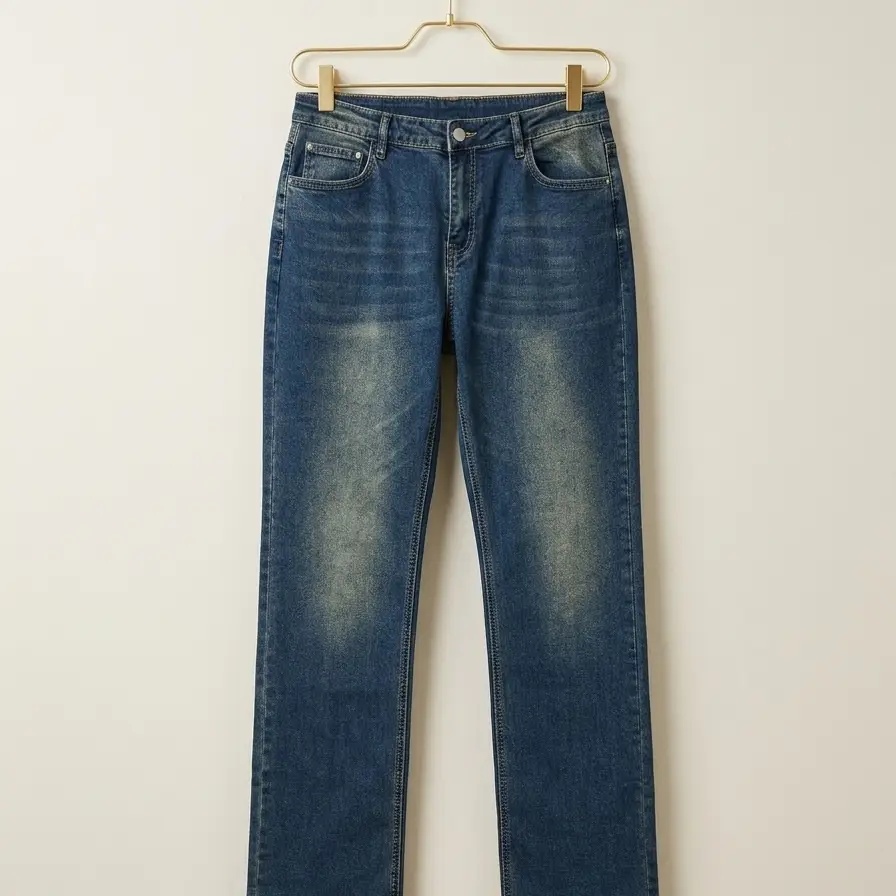 Jeans Rectos Premium - Azul Medio Vintage Talla XL's photo #1