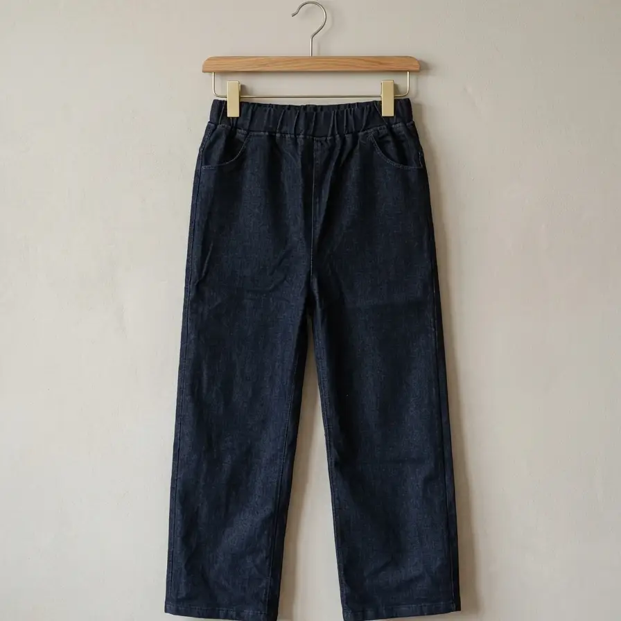 Pantalón Tipo Denim "Azul Índigo Profundo" con Cintura Elástica's photo #1