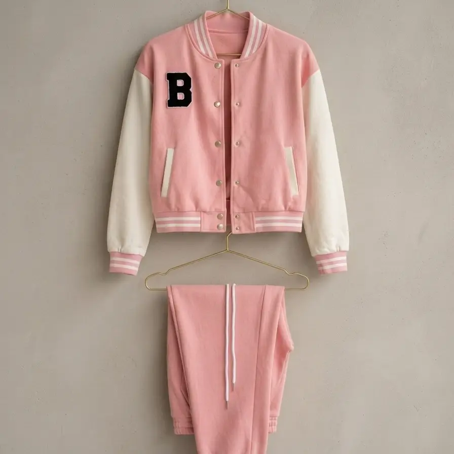 Conjunto Varsity "Pink B Spirit" – Estilo College Retro Talla S's photo #1