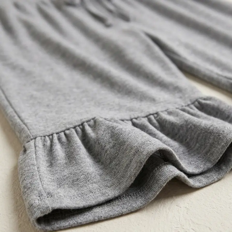 Pantalón Wide Leg con Volante – Comodidad y Estilo Casual Talla S's photo #1