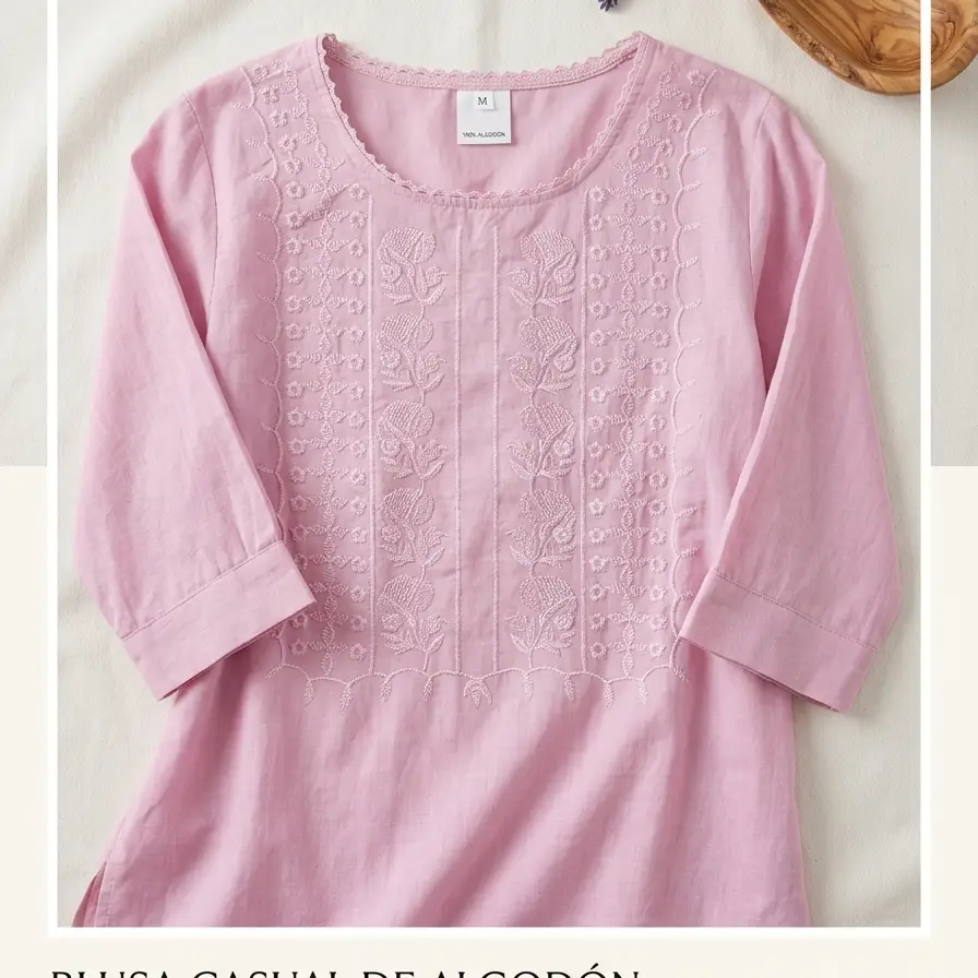 Blusa Casual – Rosa Malva Suave  Talla M's photo #1