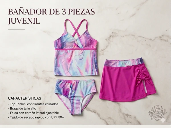 Bañador Juvenil de 3 Piezas – Diseño Marble Pink & Blue 7años's foto | Luni Shop |  BizneCubano
