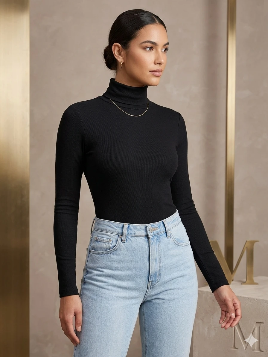 Body Cuello Alto Essential - Negro Talla M's foto | Luni Shop |  BizneCubano