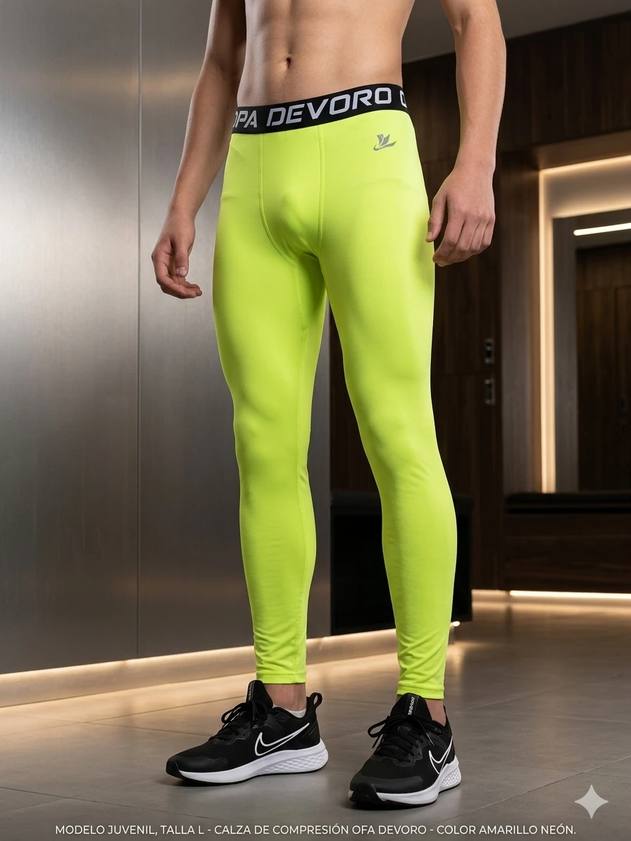 Calza de Compresión Deportiva - Amarillo Neón Talla L Juvenil's foto | Luni Shop |  BizneCubano