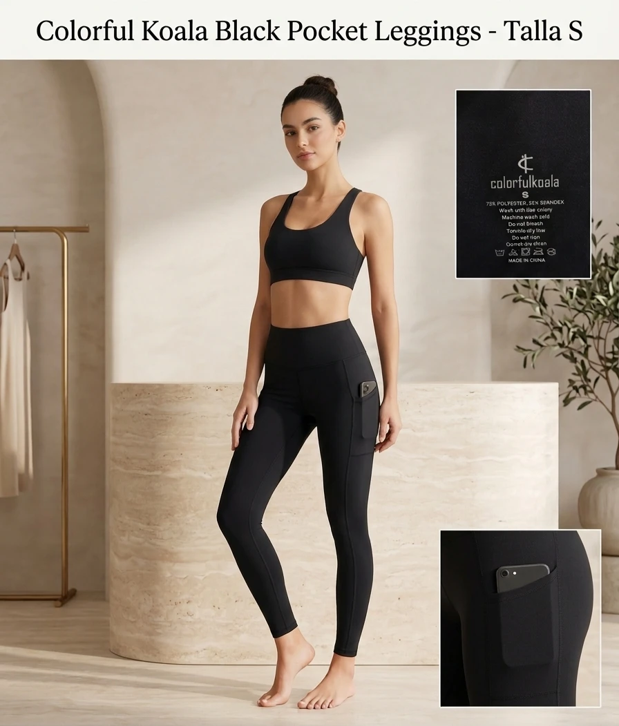 Colorfulkoala: Leggings Deportivos Talle Alto con Bolsillos – Talla S, M's foto | Luni Shop |  BizneCubano