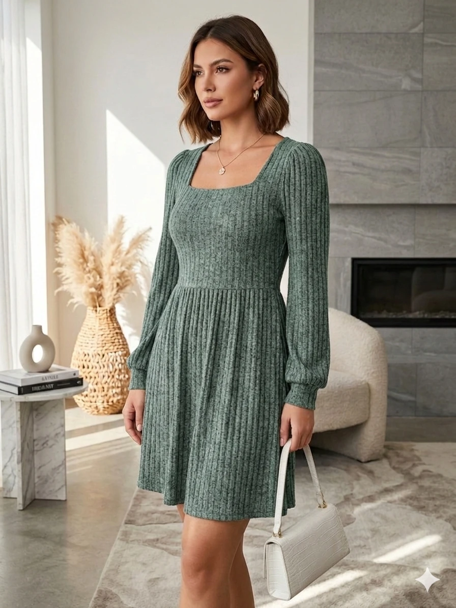 Vestido OFEEFAN Gris Verdoso - Talla M's foto | Luni Shop |  BizneCubano