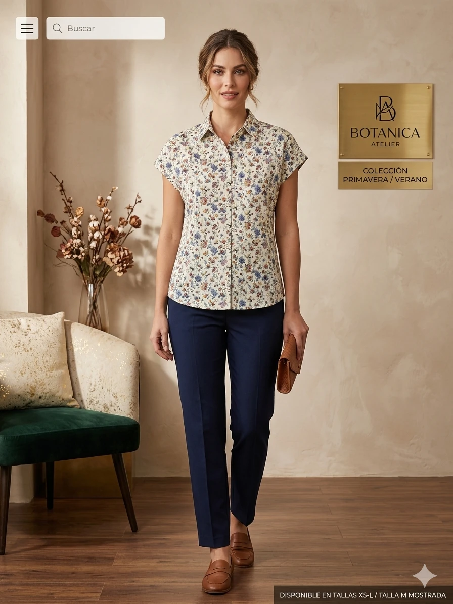 Blusa "Botanica Atelier" – Elegancia Floral de Verano Talla M's foto | Luni Shop |  BizneCubano