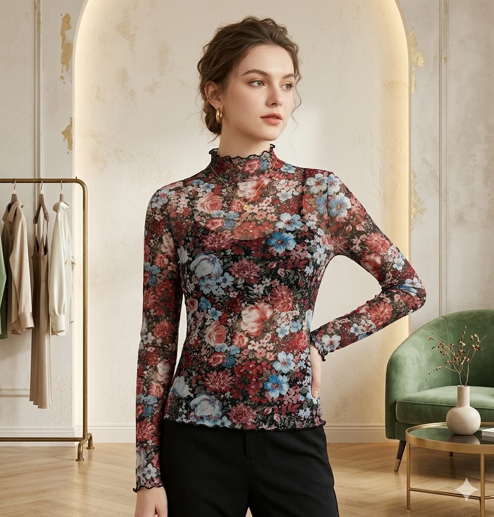 Top de Malla Floral DeAlmore – Elegancia y Versatilidad Talla M's foto | Luni Shop |  BizneCubano