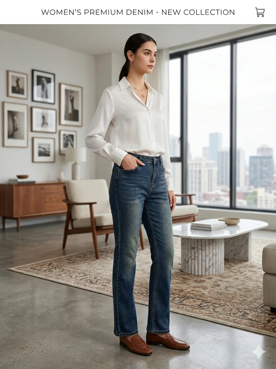 Jeans Rectos Premium - Azul Medio Vintage Talla XL's foto | Luni Shop |  BizneCubano