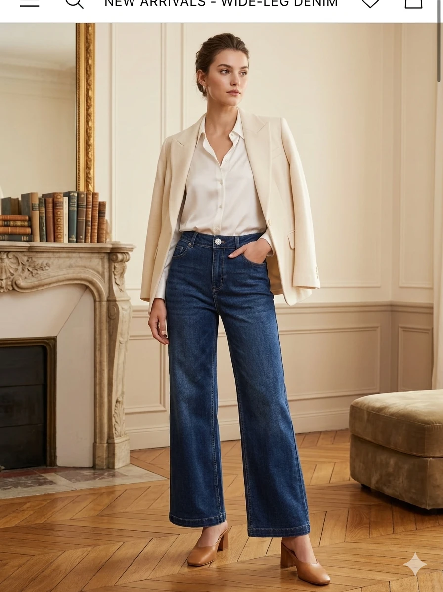 Jeans Wide Leg Premium - Azul Índigo Profundo Talla XL's foto | Luni Shop |  BizneCubano