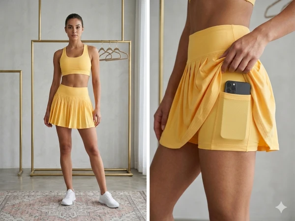 Falda Gym & Training "Vitality" S – Diseño Plisado con Short Anti-Rozaduras y Bolsillo para Smartphone Talla S's foto | Luni Shop |  BizneCubano