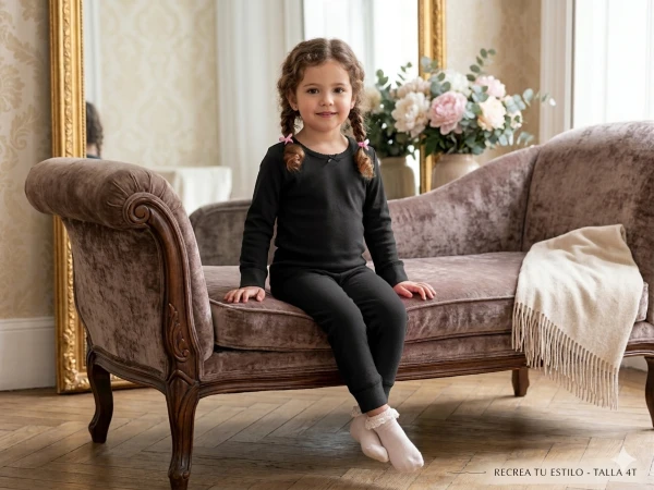 Pijama de Dos Piezas - Negro Clásico RESINTA Talla4Y's foto | Luni Shop |  BizneCubano