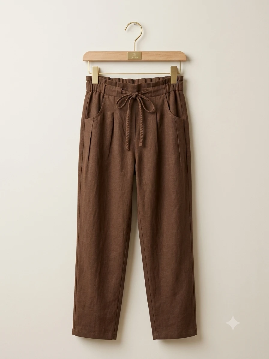 Pantalón de Cintura Fruncida en "Tono Chocolate"'s foto | Luni Shop |  BizneCubano