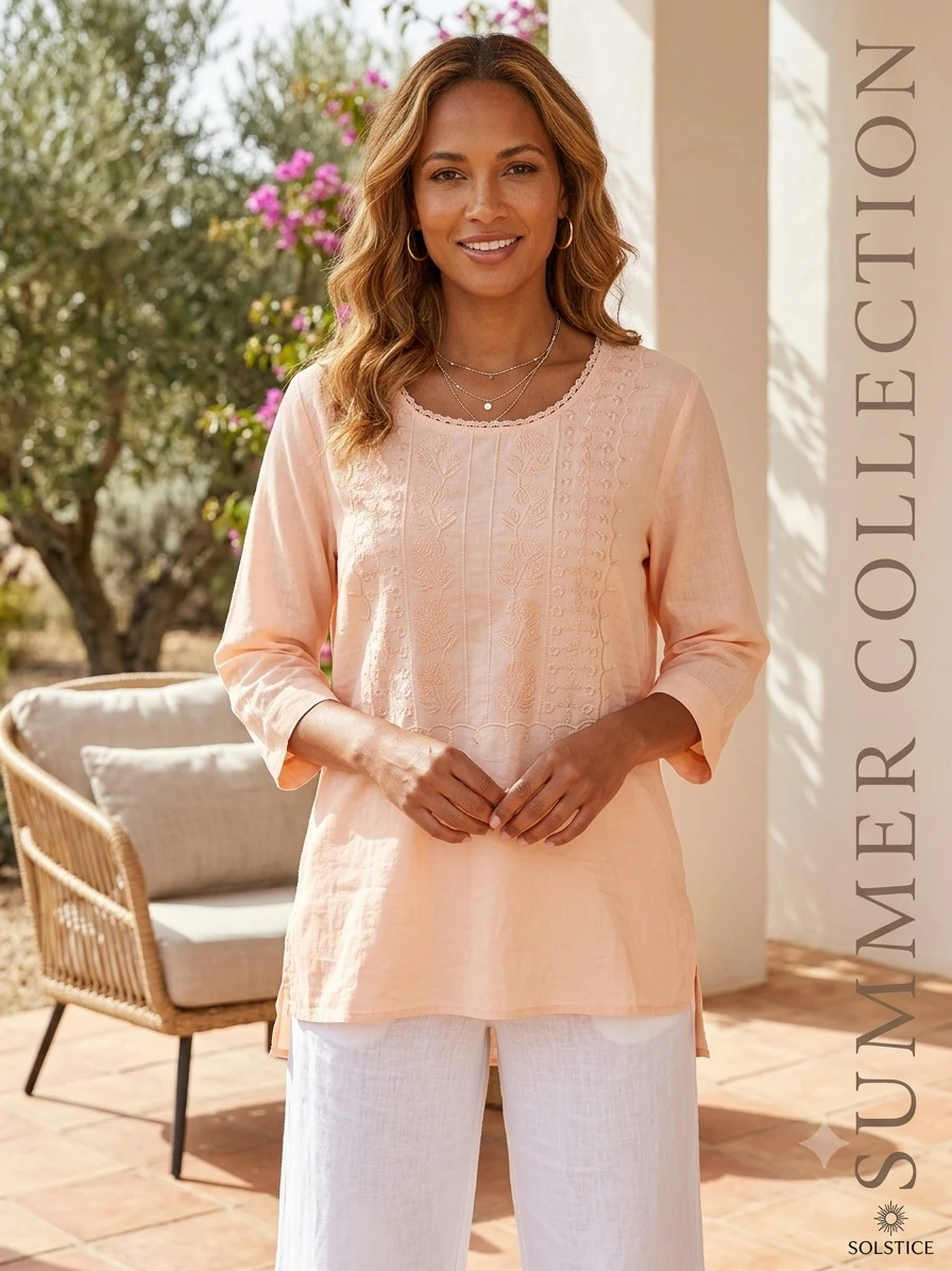 Blusa Bordada de Verano en Tono Melocotón Pastel – Talla L's foto | Luni Shop |  BizneCubano