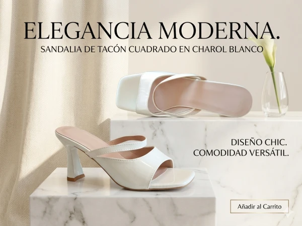 Sandalias de Tacón Cuadrado en Charol Blanco – Elegancia Moderna #39's foto | Luni Shop |  BizneCubano