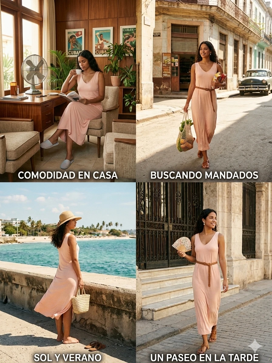 Vestido Casual Versátil: Tu Aliado contra el Calor Talla S/M's foto | Luni Shop |  BizneCubano